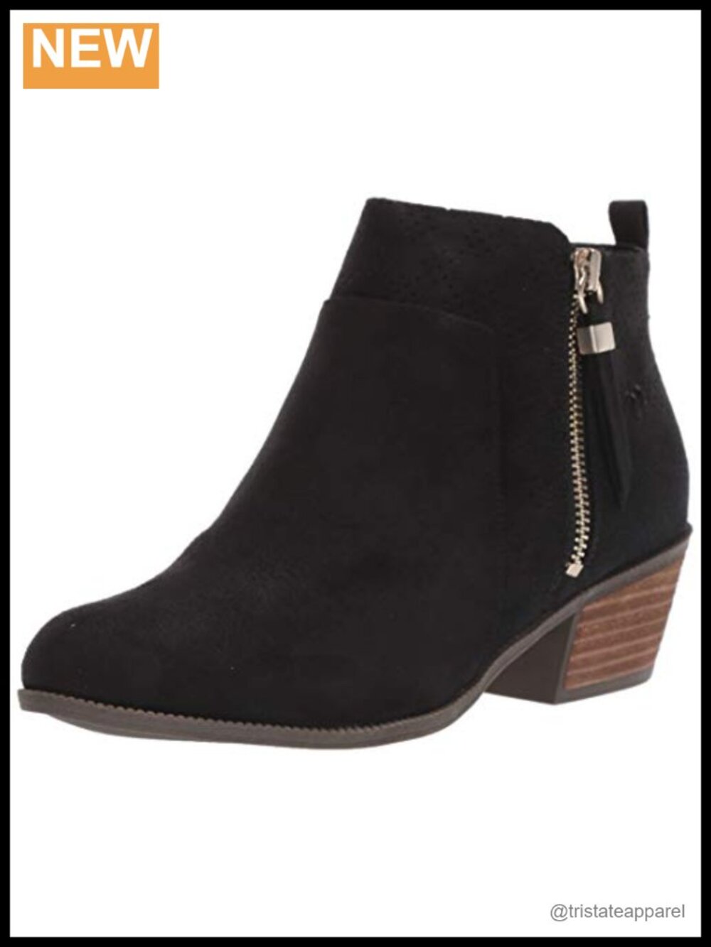 Women's Ankle Bootie Block Heel Dress Boot with Microfiber Upper